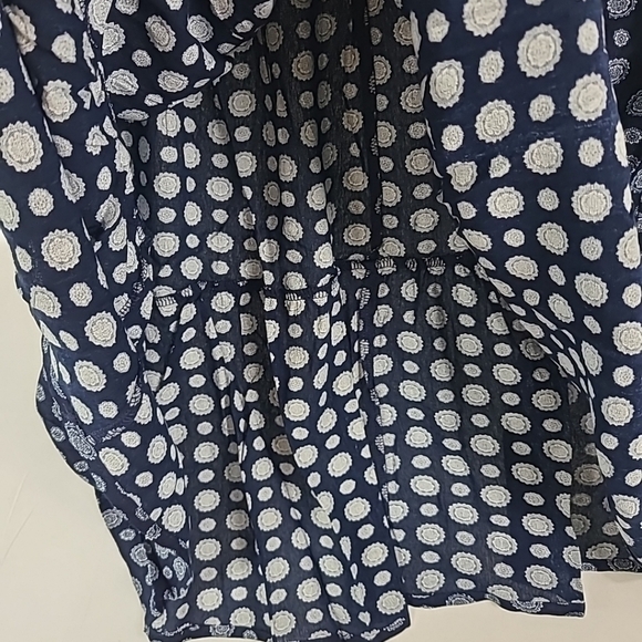 NEW Cozy Co Boho Anthro Geometric Navy BlueTiered Skirt Dress Size XS NWT - Picture 7 of 8